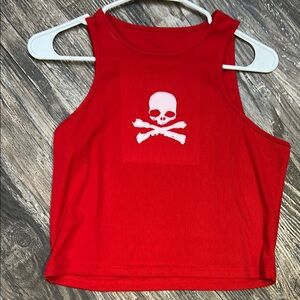 SHEIN Red Skull Tank Top
